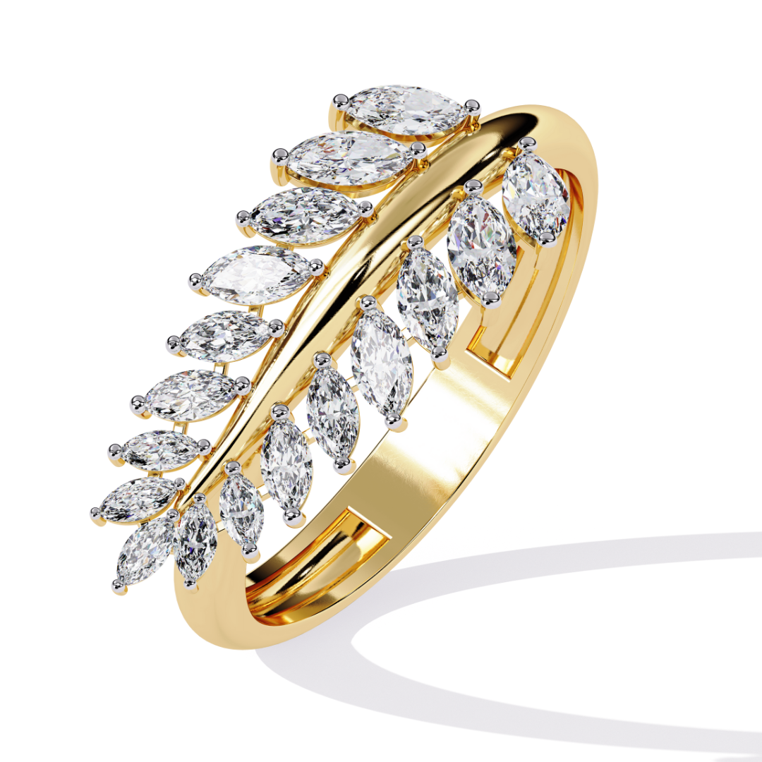 Solitairekart 0.50ct Natural Diamond Leafy Ring-HI Color, VS-SI Clarity